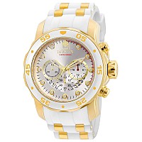 Invicta Men'S Pro Diver Stainless Steel Quartz Watch With Silicone Strap, Gold, White, 26 (Model: 20291)