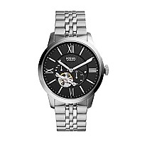 Fossil Mens Townsman Automatic Stainless Steel Two-Hand Subeye Watch, Color: Silver (Model: ME3107)