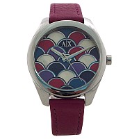 Emporio Armani Women's Purple Leather Geo Watch