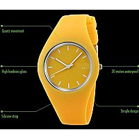 Gosasa Casual Simple Style Silicone Strap Women Men Sports Watches 30M Waterproof