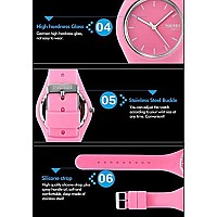 Gosasa Casual Simple Style Silicone Strap Women Men Sports Watches 30M Waterproof