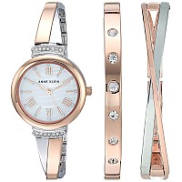 Anne Klein Women'S Premium Crystal Accented Bangle Watch Set, Ak/2245