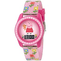 Peppa Pig Kids' Digital Watch With Pink Case, Comfortable Pink Strap, Easy To Buckle - Official Peppa Pig Character On The Dial, Safe For Children - Model: Ppg4005