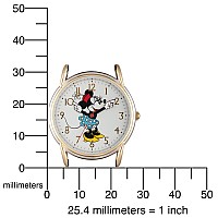 Disney Minnie Mouse Adult Classic Cardiff Articulating Hands Analog Quartz Leather Strap Watch