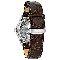 Bulova Men's Classic Sutton 3-Hand 21-Jewel Automatic Watch, 42 Hour Power Reserve, Skeleton Dial, Luminous Hands, 100M Water Resistant, 43mm