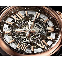 Bulova Men's Classic Sutton 3-Hand 21-Jewel Automatic Watch, 42 Hour Power Reserve, Skeleton Dial, Luminous Hands, 100M Water Resistant, 43mm