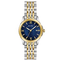 Bulova Classic Quartz Ladies Watch Stainless Steel Twotone Model 98M124