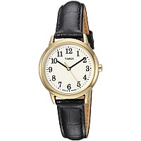 Timex Womens Tw2R63300 Easy Reader 30Mm Black Croco Pattern Leather Strap Watch