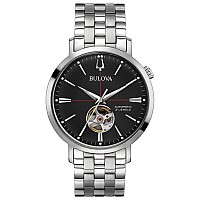 Bulova Classic Automatic Mens Stainless Steel Silvertone Model 96A199