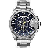 Diesel Mega Chief Stainless Steel Chronograph Mens Watch Color Silver Model Dz4465