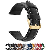 Fullmosa 18Mm Leather Watch Bands Compatible With Garmin Vivoactive 4Svivomove 3Sactive Svenu 2Smove 3S Huawei Watch 1Stblack