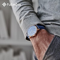 Fullmosa 14Mm Leather Watch Bands Compatible With Skagenskw2692Tone Slim Classic Watchcasio Dw2901Vdark Blue