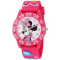 Disney Minnie Mouse Kids Plastic Time Teacher Analog Quartz 3D Strap Watch