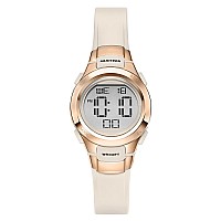 Armitron Sport Women's 45/7012PBH Rose Gold-Tone Accented Digital Chronograph Blush Pink Resin Strap Watch