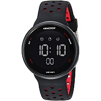 Armitron Sport Quartz Fitness Watch with Silicone Strap, Black, 22 (Model: 40/8423BRD)