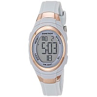 Armitron Sport Womens 457034Pbl Rose Goldtone Accented Digital Chronograph Powder Blue Resin Strap Watch