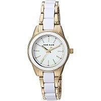 Anne Klein Womens Ak3212Wtgb Goldtone And White Resin Bracelet Watch