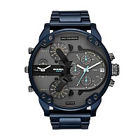 Diesel Men'S 57Mm Mr. Daddy 2.0 Quartz Stainless Steel Chronograph Watch, Color: Blue (Model: Dz7414)