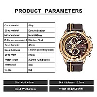 NAVIFORCE Mens Military Watches Sport Waterproof Quartz Leather Casual Date Luxury Wrist Watch Rose Gold