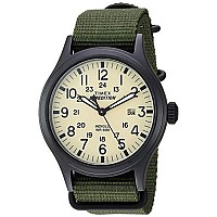 Timex Mens Tw4B15500 Expedition Scout 40Mm Greenblackcream Nylon Slipthru Strap Watch