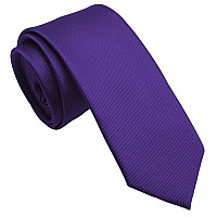 Zenxus Solid Skinny Ties For Men 25 Inch Slim Royal Purple Necktie