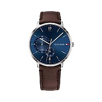 Tommy Hilfiger Mens Quartz Stainless Steel And Leather Strap Casual Watch Color Brown Model 1791508