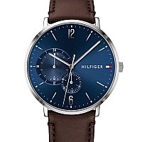 Tommy Hilfiger Mens Quartz Stainless Steel And Leather Strap Casual Watch Color Brown Model 1791508