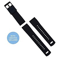 BARTON WATCH BANDS Quick Release Elite Silicone Watch Bands, Black & Black PVD Buckle, 22mm