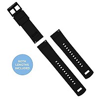 BARTON WATCH BANDS Quick Release Elite Silicone Watch Bands, Black & Black PVD Buckle, 22mm