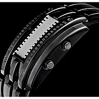 Gosasa Wrist Watches Men's LED Digital Watch Fashion Classic Waterproof Stainless Steel Watches Black (Black)