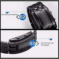 Gosasa Wrist Watches Men's LED Digital Watch Fashion Classic Waterproof Stainless Steel Watches Black (Black)