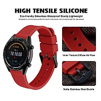 Wocci 18Mm Silicone Watch Band Quick Release Rubber Replacement Strap With Black Stainless Steel Buckle Christmas Red