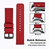 Wocci 18Mm Silicone Watch Band Quick Release Rubber Replacement Strap With Black Stainless Steel Buckle Christmas Red