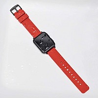 Wocci 18Mm Silicone Watch Band Quick Release Rubber Replacement Strap With Black Stainless Steel Buckle Christmas Red