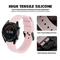 Wocci 20Mm Silicone Watch Band Quick Release Rubber Replacement Strap With Black Stainless Steel Buckle Light Pink