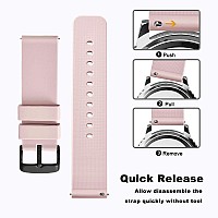 Wocci 20Mm Silicone Watch Band Quick Release Rubber Replacement Strap With Black Stainless Steel Buckle Light Pink