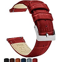 18Mm Crimson Red Barton Alligator Grain Quick Release Leather Watch Bands