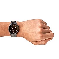 Fossil Mens Neutra Quartz Stainless Steel Chronograph Watch, Color: Black (Model: FS5525)