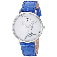 Christian Van Sant Womens Cv0420 Lotus Analog Display Quartz Blue Watch