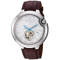 Christian Van Sant Mens Cv0141 Cyclone Automatic Analog Display Quartz Brown Watch Silver