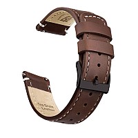 Ritche 18Mm Quick Release Classic Vintage Leather Watch Band Compatible With Fossil Watch Brown Genuine Leather Watch Bands For