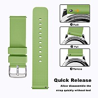 Wocci 18Mm Silicone Watch Band Quick Release Rubber Replacement Strap With Silver Stainless Steel Buckle Matcha Green