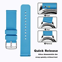 Wocci 18Mm Silicone Watch Band Quick Release Rubber Replacement Strap With Silver Stainless Steel Buckle Sky Blue