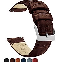 16Mm Coffee Brown Barton Alligator Grain Quick Release Leather Watch Bands