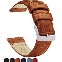 16Mm Toffee Brown Barton Alligator Grain Quick Release Leather Watch Bands