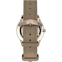 Timex Women's TW2T72400 Modern Easy Reader 32mm Beige/Rose Gold/White Genuine Leather Strap Watch