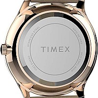 Timex Women's TW2T72400 Modern Easy Reader 32mm Beige/Rose Gold/White Genuine Leather Strap Watch