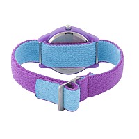 Disney Frozen Kids Plastic Time Teacher Analog Quartz Nylon Strap Watch Purplelt Purple