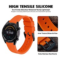 Wocci 24Mm Silicone Watch Band Quick Release Rubber Replacement Strap With Black Stainless Steel Buckle Orange