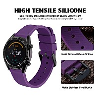 Wocci 14Mm Silicone Watch Band Quick Release Rubber Replacement Strap With Black Stainless Steel Buckle Purple